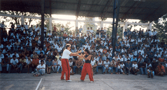 Hock Hochheim teaching arnis in the Negroes islands in the Philippines.