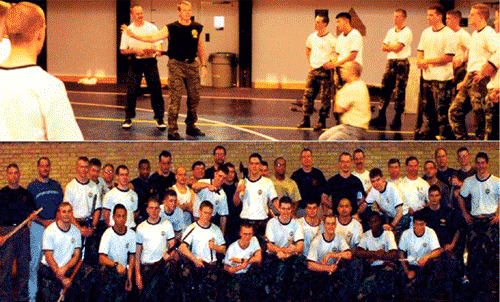 Hock Hochheim teaching hand to hand combat at the U.S. Naval Academy at Anapolis Maryland.