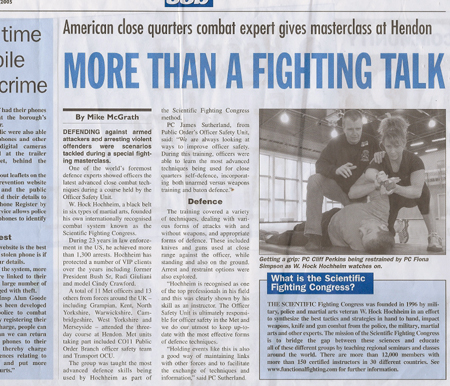 scientific fighting congress london self defense article Police Judo