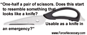 Scissors as knife